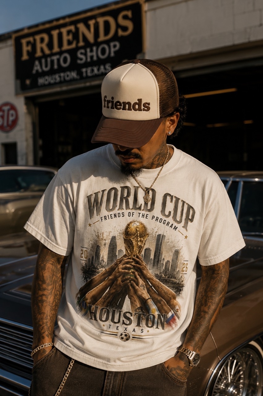 Brown Friends Hat auto shop editorial