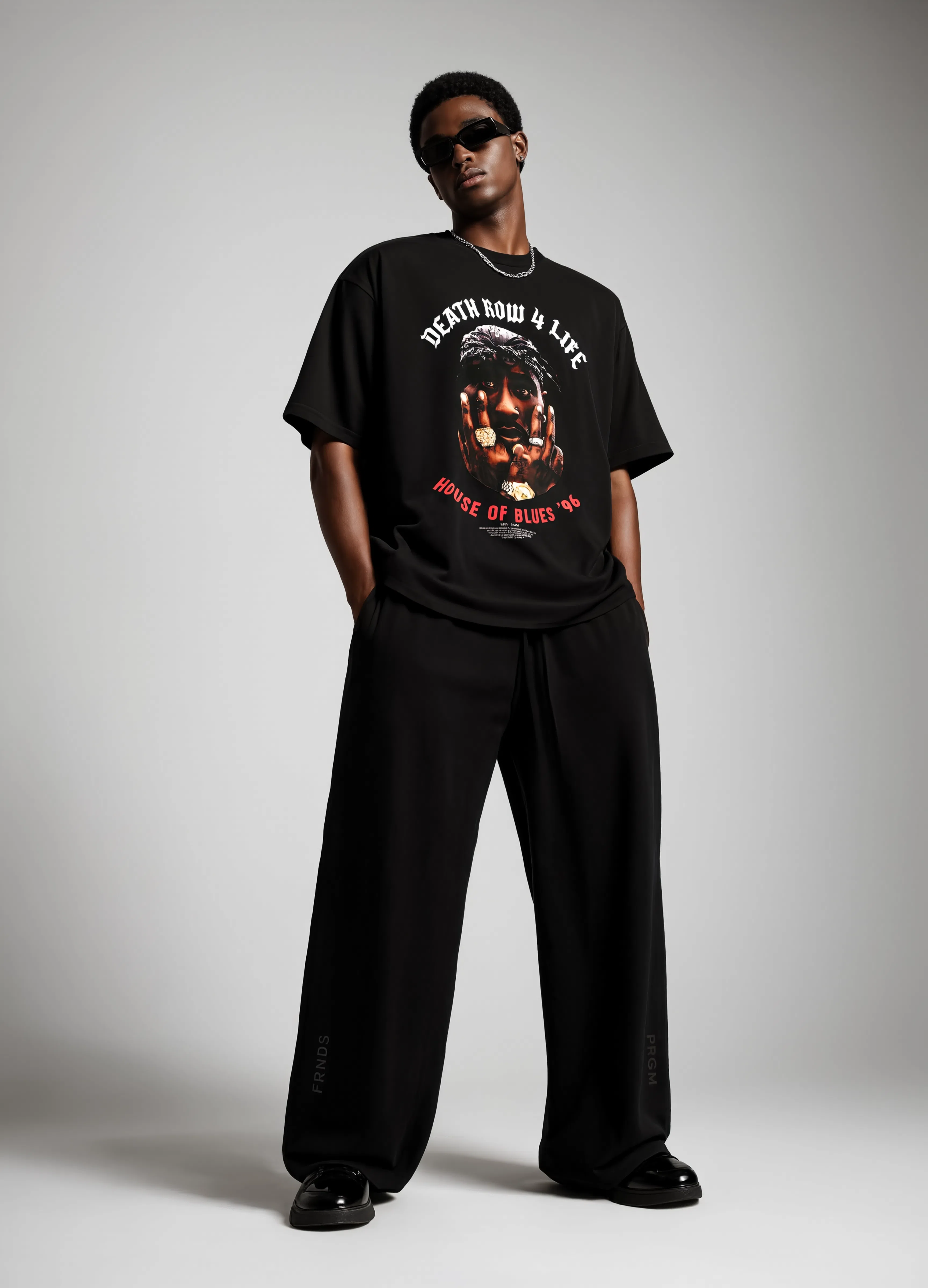 FRNDS Wide-Leg Pants black editorial