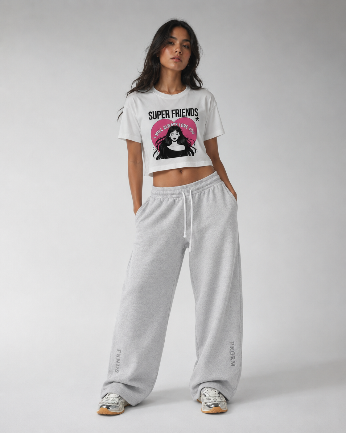 FRNDS Wide-Leg Pants heather gray editorial