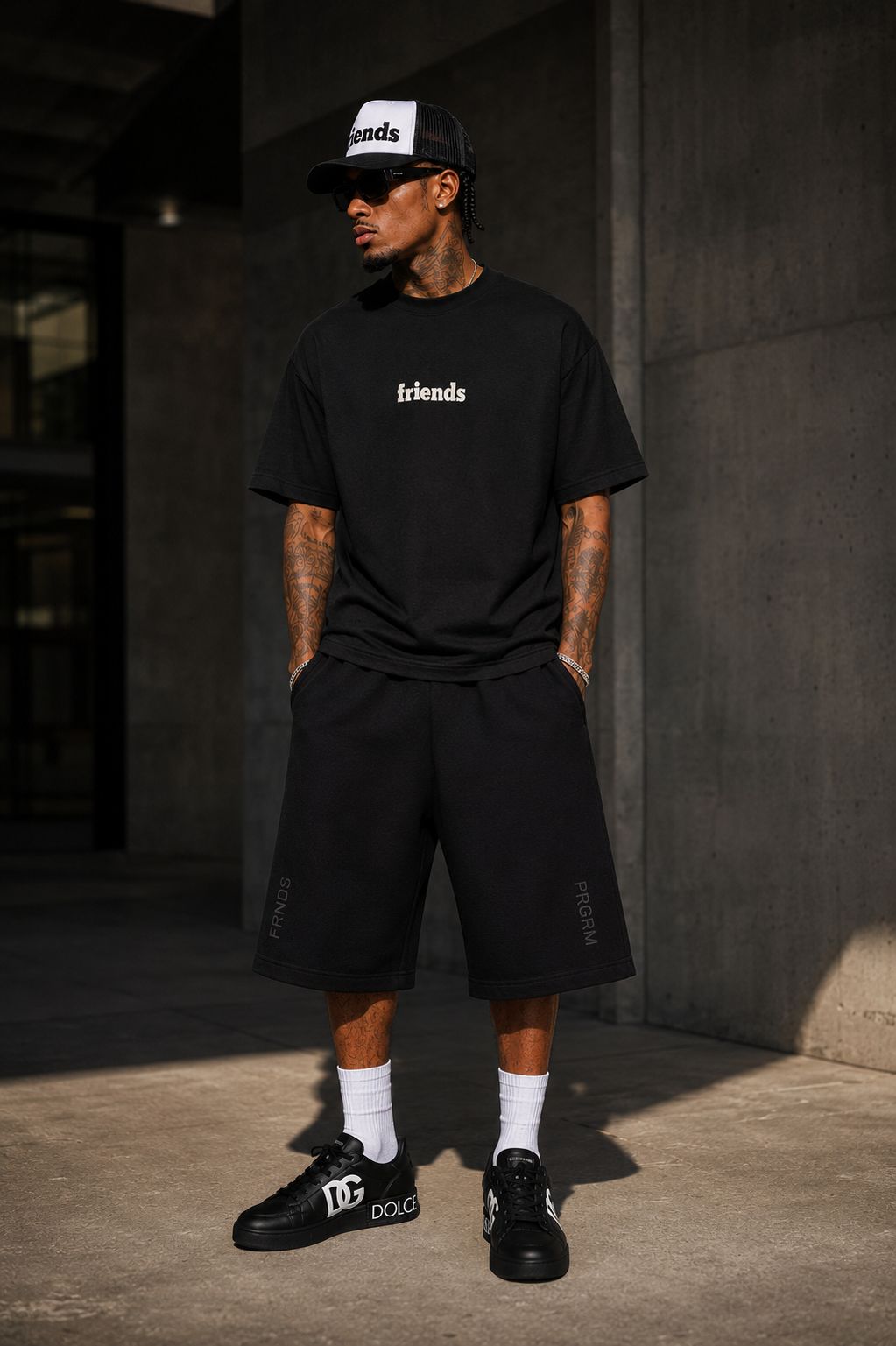 FOTP Embroidered Jorts black editorial
