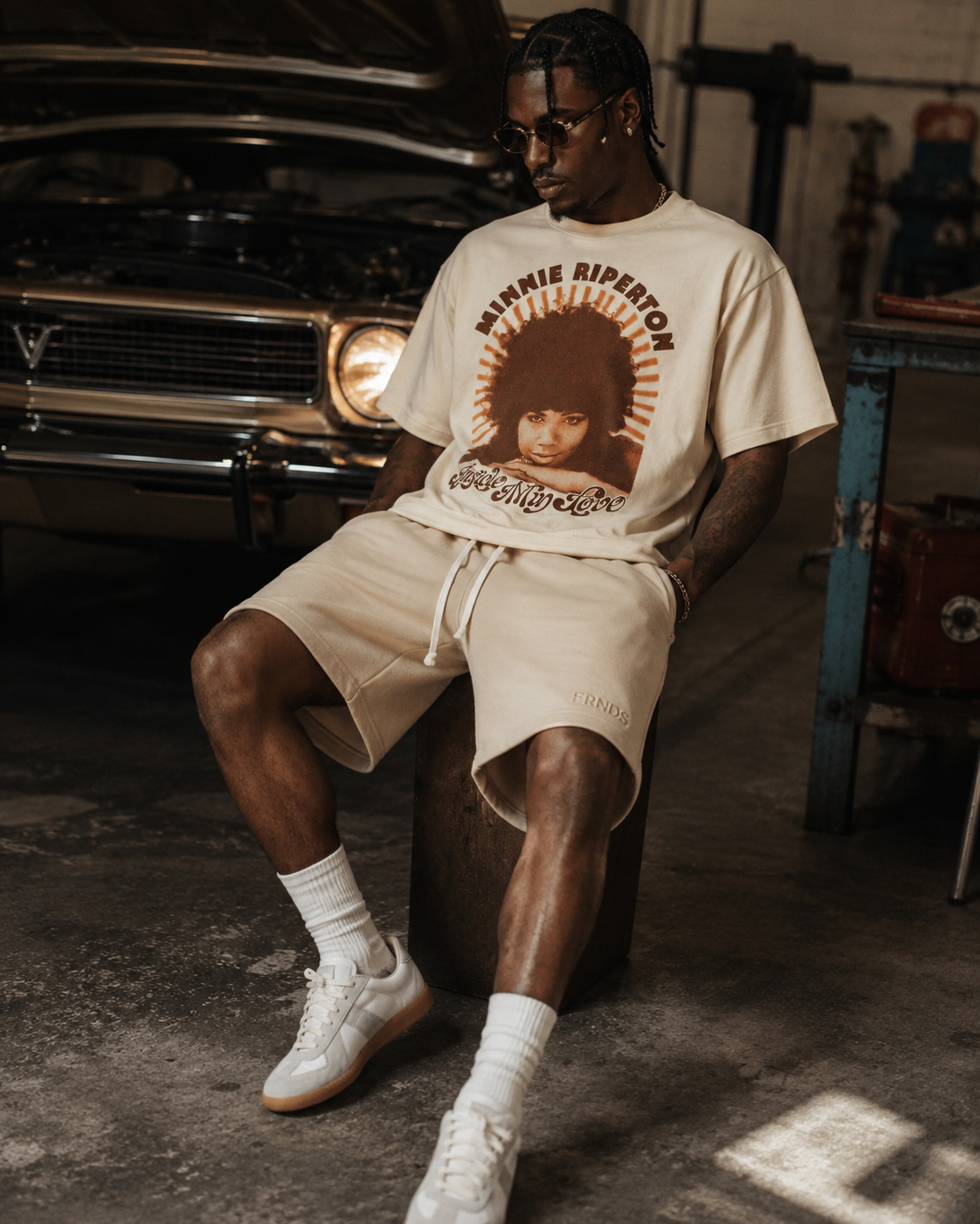 FRNDS Tonal Shorts cream editorial