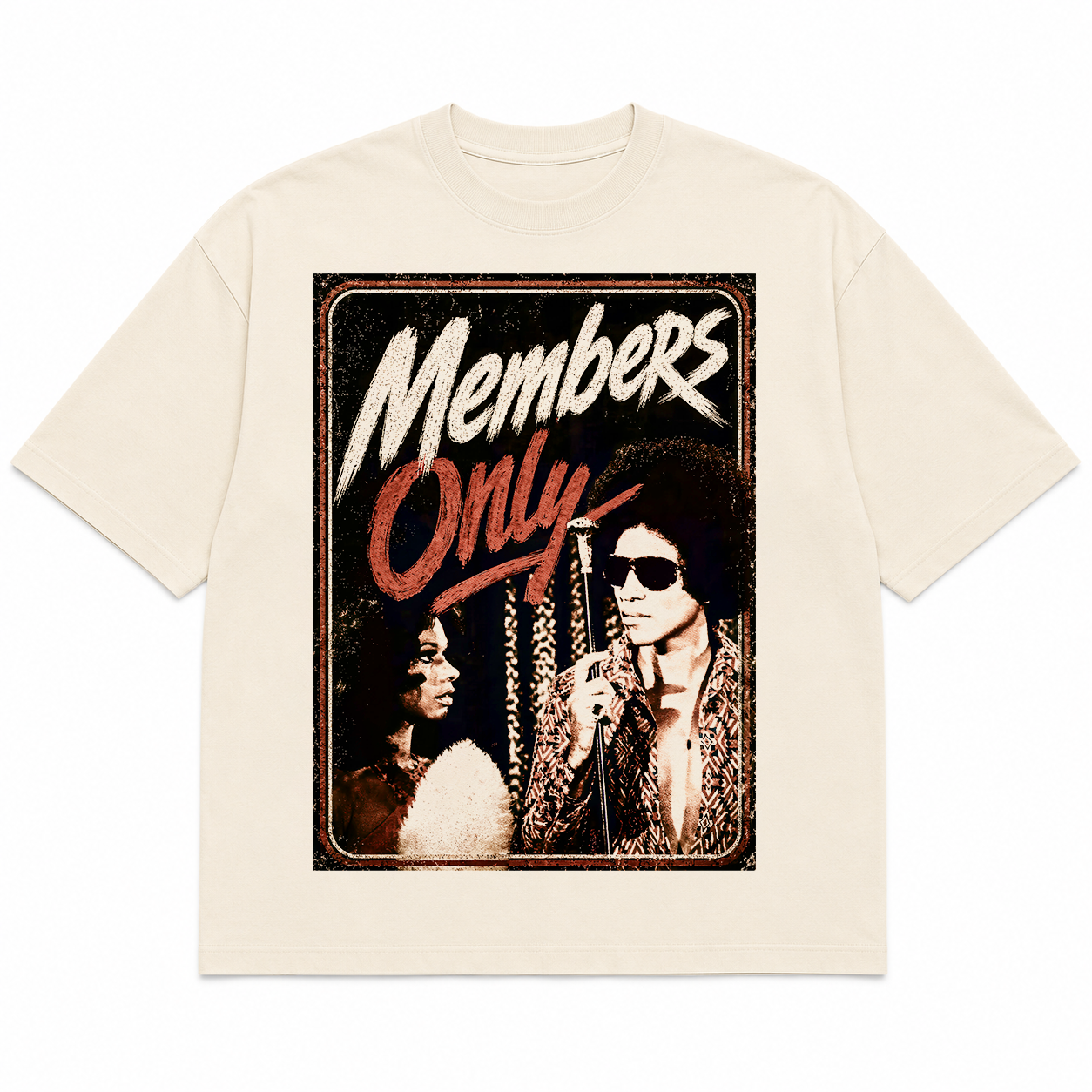 Memberz Only drop shoulder tee mockup