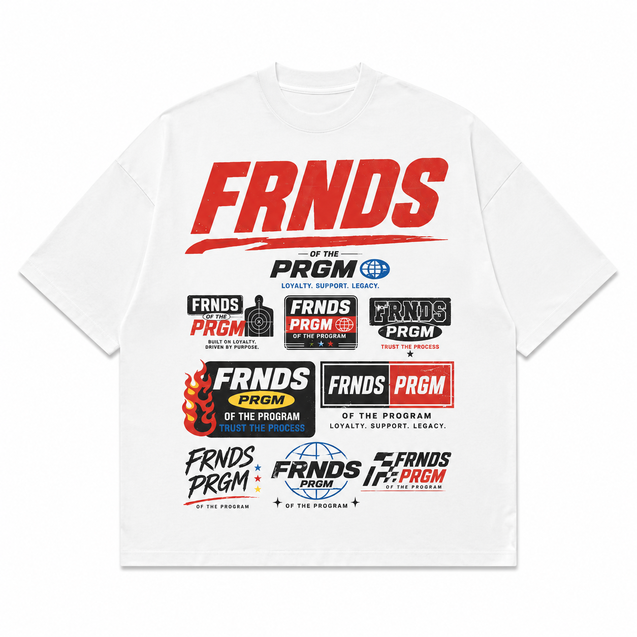 White FRNDS PRGM Houston tee flat lay