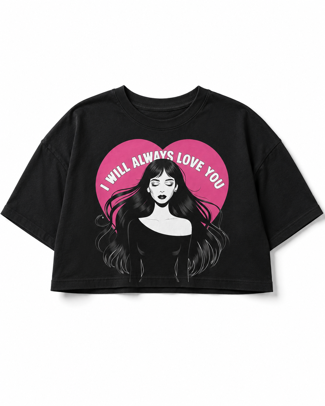 Black Super Friends crop top flat product image
