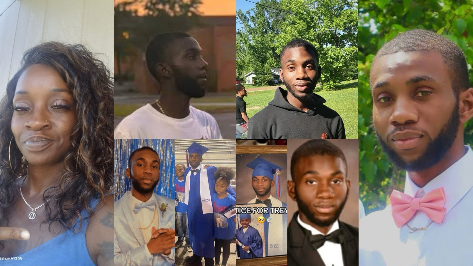 A collage of Trey Reed’s portraits and family photographs